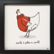 "Poule à piles en pull"